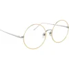 Linda Farrow - 647 C8 Round Optical Frames - White Gold with Yellow Gold Rim - Eyewear - Avvenice