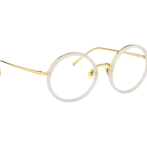 Linda Farrow - 239 C37 Round Optical Frames - Milky Grey - Eyewear - Avvenice