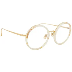 Linda Farrow - 239 C55 Round Optical Frames - Quartz - Eyewear - Avvenice