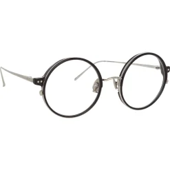 Linda Farrow - 801 C12 Round Optical Frames - Optical Lens in Black Frame - Eyewear - Avvenice