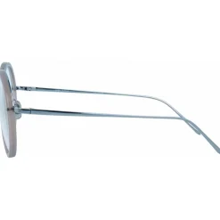 Linda Farrow - 239 C62 Round Optical Frames - Milky Grey - Eyewear - Avvenice^ Sunglasses & Eyewear