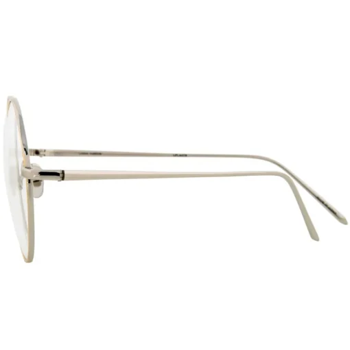 Linda Farrow - 647 C8 Round Optical Frames - White Gold with Yellow Gold Rim - Eyewear - Avvenice