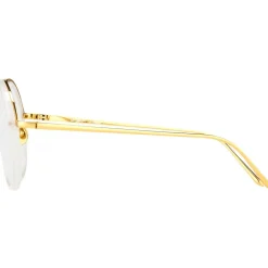 Linda Farrow - 239 C37 Round Optical Frames - Milky Grey - Eyewear - Avvenice