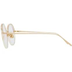 Linda Farrow - 239 C55 Round Optical Frames - Quartz - Eyewear - Avvenice