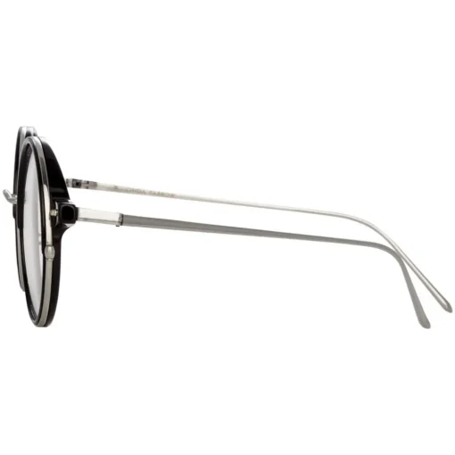 Linda Farrow - 801 C12 Round Optical Frames - Optical Lens in Black Frame - Eyewear - Avvenice