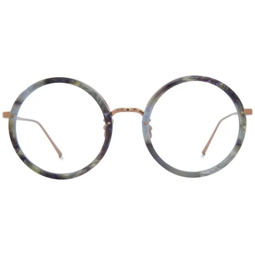 Linda Farrow - 239 C54 Round Optical Frames - Grey Marble - Eyewear - Avvenice^ Sunglasses & Eyewear