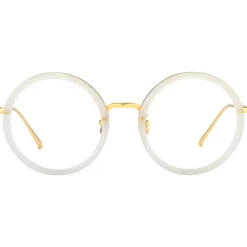 Linda Farrow - 239 C37 Round Optical Frames - Milky Grey - Eyewear - Avvenice