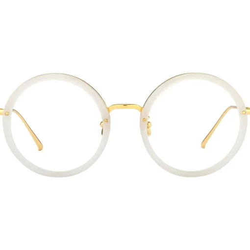 Linda Farrow - 239 C37 Round Optical Frames - Milky Grey - Eyewear - Avvenice