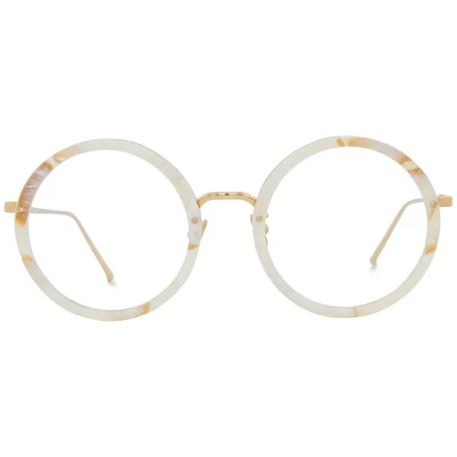 Linda Farrow - 239 C55 Round Optical Frames - Quartz - Eyewear - Avvenice