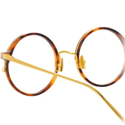 Linda Farrow - 801 C10 Round Optical Frames - Optical Lens in Tortoise Frame - Eyewear - Avvenice^ Sunglasses & Eyewear