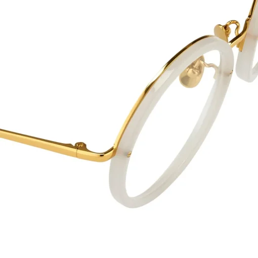 Linda Farrow - 239 C37 Round Optical Frames - Milky Grey - Eyewear - Avvenice