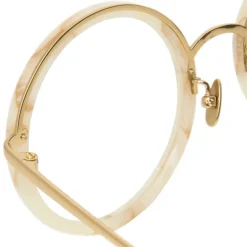 Linda Farrow - 239 C55 Round Optical Frames - Quartz - Eyewear - Avvenice