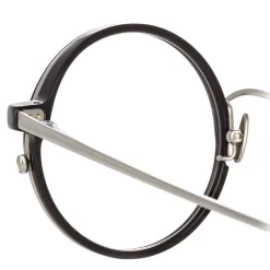 Linda Farrow - 801 C12 Round Optical Frames - Optical Lens in Black Frame - Eyewear - Avvenice