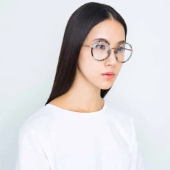 Linda Farrow - 239 C54 Round Optical Frames - Grey Marble - Eyewear - Avvenice^ Sunglasses & Eyewear