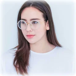 Linda Farrow - 239 C37 Round Optical Frames - Milky Grey - Eyewear - Avvenice