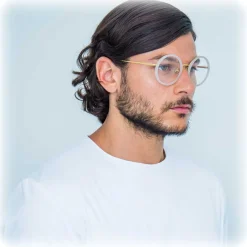 Linda Farrow - 239 C37 Round Optical Frames - Milky Grey - Eyewear - Avvenice