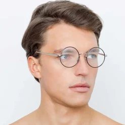 Linda Farrow - 749 C3 Round Optical Frames - White Gold and Black - Eyewear - Avvenice^ Sunglasses & Eyewear