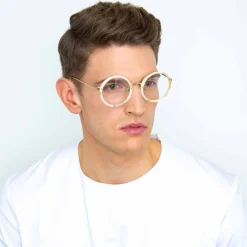 Linda Farrow - 239 C55 Round Optical Frames - Quartz - Eyewear - Avvenice