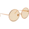 Linda Farrow - 662 C5 Round Sunglasses - Rose Gold - Eyewear - Avvenice