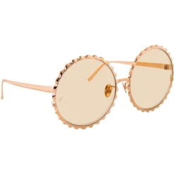 Linda Farrow - 662 C5 Round Sunglasses - Rose Gold - Eyewear - Avvenice