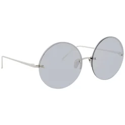 Linda Farrow - 565 C2 Round Sunglasses - White Gold - Eyewear - Avvenice