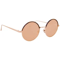 Linda Farrow - 583 C7 Round Sunglasses - Rose Gold - Eyewear - Avvenice