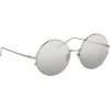 Linda Farrow - 343 C4 Round Sunglasses - White Gold - Eyewear - Avvenice