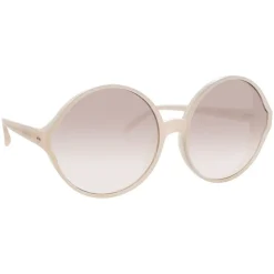 Linda Farrow - 657 C15 Round Sunglasses - Milky Pink - Eyewear - Avvenice