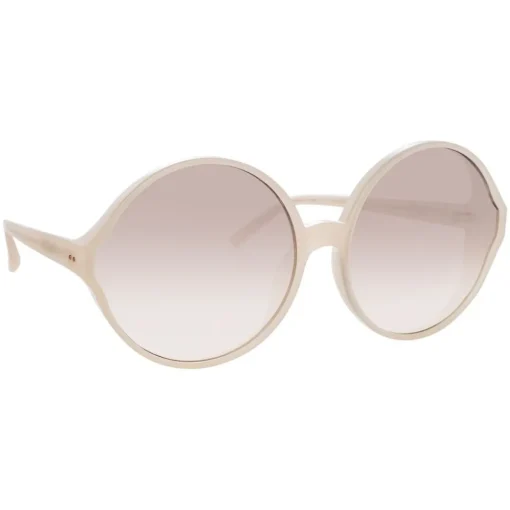 Linda Farrow - 657 C15 Round Sunglasses - Milky Pink - Eyewear - Avvenice