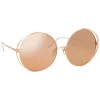 Linda Farrow - 816 C3 Round Sunglasses - Rose Gold - Eyewear - Avvenice