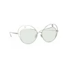 Linda Farrow - 853 C6 Round Sunglasses - White Gold - Eyewear - Avvenice