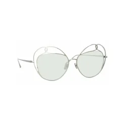 Linda Farrow - 853 C6 Round Sunglasses - White Gold - Eyewear - Avvenice