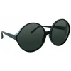 Linda Farrow - 657 C1 Round Sunglasses - Full Black - Eyewear - Avvenice^ Sunglasses & Eyewear