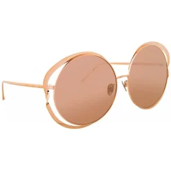 Linda Farrow - 660 C3 Round Sunglasses - Full Rose Gold - Eyewear - Avvenice^ Sunglasses & Eyewear