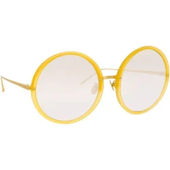 Linda Farrow - 457 C33 Round Sunglasses - Yellow Gold - Eyewear - Avvenice^ Sunglasses & Eyewear