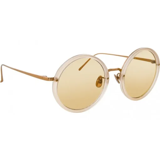 Linda Farrow - 239 C57 Round Sunglasses - Milky Peach - Eyewear - Avvenice^ Sunglasses & Eyewear