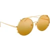 Linda Farrow - 647 C1 Round Sunglasses - Yellow Gold - Eyewear - Avvenice^ Sunglasses & Eyewear