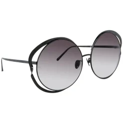 Linda Farrow - 660 C6 Round Sunglasses - Nickel - Eyewear - Avvenice