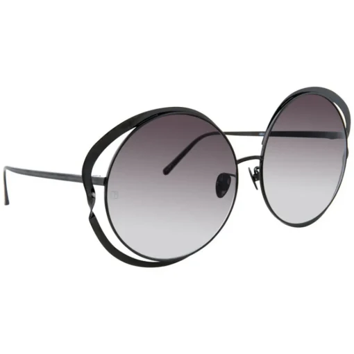 Linda Farrow - 660 C6 Round Sunglasses - Nickel - Eyewear - Avvenice