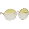 Linda Farrow - 657 C10 Round Sunglasses - Clear - Eyewear - Avvenice^ Sunglasses & Eyewear