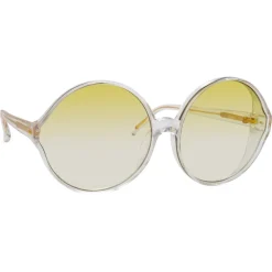 Linda Farrow - 657 C10 Round Sunglasses - Clear - Eyewear - Avvenice^ Sunglasses & Eyewear