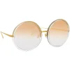 Linda Farrow - 457 C31 Round Sunglasses - Clear Gold - Eyewear - Avvenice^ Sunglasses & Eyewear