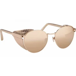 Linda Farrow - 300 C10 Round Sunglasses - Rose Gold - Eyewear - Avvenice