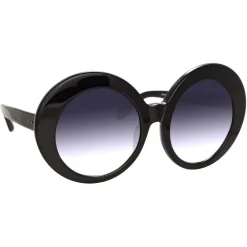 Linda Farrow - 468 C14 Round Sunglasses - Black - Eyewear - Avvenice