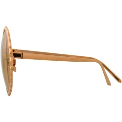 Linda Farrow - 662 C5 Round Sunglasses - Rose Gold - Eyewear - Avvenice
