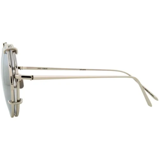 Linda Farrow - 647 C2 Round Sunglasses - White Gold - Eyewear - Avvenice