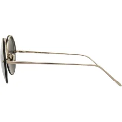 Linda Farrow - 565 C2 Round Sunglasses - White Gold - Eyewear - Avvenice