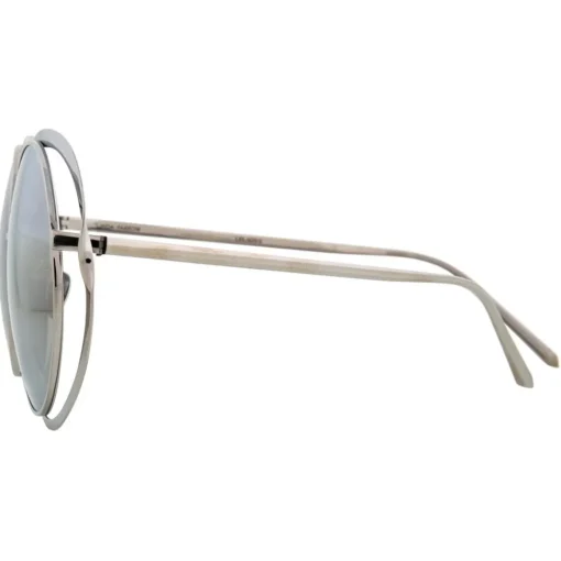 Linda Farrow - 659 C2 Round Sunglasses - White Gold - Eyewear - Avvenice