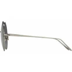 Linda Farrow - 343 C4 Round Sunglasses - White Gold - Eyewear - Avvenice