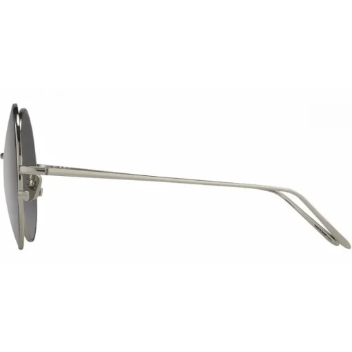 Linda Farrow - 343 C4 Round Sunglasses - White Gold - Eyewear - Avvenice